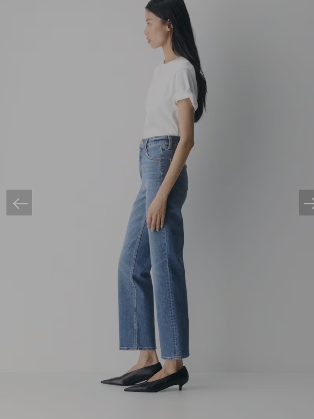 Denim Forum Straight-Leg Jeans in Medium Blue Wash